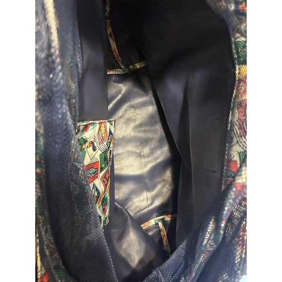 Vera Bradley Large Retired Tote Cuban stamp Mesh Expandable Inside Pocket - Picture 4 of 13